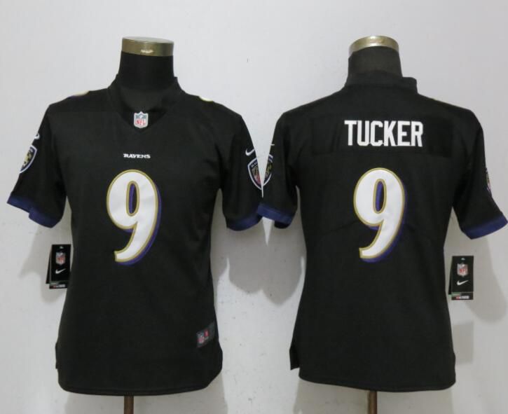 Women Baltimore Ravens #9 Tucker Black Vapor Untouchable Player Nike Limited NFL Jerseys->women nfl jersey->Women Jersey